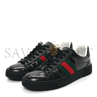 GUCCI ACE GG CRYSTAL CANVAS BLACK 760774 FACRF 1163
